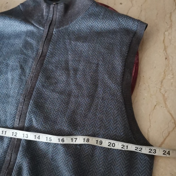 Black Brown 1826 Mens 100% Merino Wool Sleeveless  Sweater Vest - Picture 5 of 8